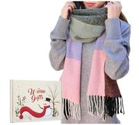 Ladies Scarves for Women UK Christmas Gifts for Women Winter Cashmere Scarf Warm Blanket Pashmina Shawl Wraps Ladies Plaid Scarves Secret Santa Gifts for Her Xmas Scarf Gifts for Women Set in Box