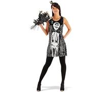 Ladies Sequin Dress Skull Costume Skeleton Dress