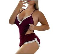 Ladies Sexy 2 Piece Pajama Set Deep V Neck Leopard Print Pyjamas Shorts Set Lace Pijama Suit Sleepwear For Women Nighties Wine