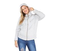 Ladies Sherpa Fleece Lined Hooded Jacket Zip Borg Heavy Warm Outdoor Soft Textured Knitted Hoodie Cardigan, Metal, XXL