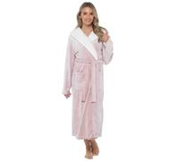Ladies Shimmer Fleece Sherpa Hood Robe LN1240 Rose/Pink 20-22
