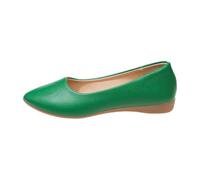 Ladies Shoes Casual Slip On Driving Loafers Comfortable Flat Shoes Solid Color Ballet Lightweight Flexible Sole Green