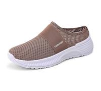 Ladies Shoes Shoes Women's Summer Casual Breathable Not Stuffy Feet Mesh One Stirrup Half Slippers Soft Bottom Women's Orthopedic Coffee