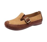 Ladies Shoes Size 7.5 Wide System Flat Bottom One Foot Stirrup Casual Shoes Retro Hundred Matching Casual Shoes Flat Shoes for Women UK (Coffee, 39)