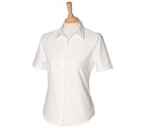 Ladies Short Sleeve Classic Wrinkle Resistant Cotton Rich Oxford Shirt Blouse