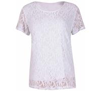 Ladies Short Sleeve Floral Lace Lined Top Womens Scoop Neck Fancy Party Wear Top Plus Size 14-28 White