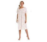 Ladies Short Sleeve Nightdress Jersey Polycotton Size UK 10-36 Plus (14/16, Pink)