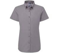 Ladies Short Sleeve Oxford Shirt Premier Part Organic Cotton Blouse