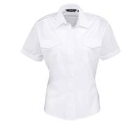 Ladies Short Sleeve Pilot Shirt Premier Easy Care Short Sleeve Pilot Blouse