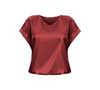 Ladies Short Sleeve Tops, T Shirt For Women Uk, Casual Roll Up Sleeve | Lightweight Satin Summer Blouses Loose Top Solid Color Round Neck Tops Silky Smooth Going Out Blouse For Daily Wear