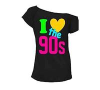 Ladies Short Sleeves I Love The 80s T Shirt Womens 1980s Retro Pop Star Tees Top