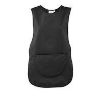 Ladies Short Tabard Tabbard Apron With Pocket Cleaning/Catering/Craft (Large, Black)