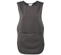 Ladies Short Tabard Tabbard Apron With Pocket Cleaning/Catering/Craft (Medium, Dark Grey)