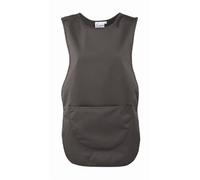 Ladies Short Tabard Tabbard Apron With Pocket Cleaning/Catering/Craft (Small, Dark Grey)