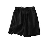 Ladies Shorts Cotton Linen Knee Length Bermuda Shorts Women Plus Size High Waisted Casual Breathable Culottes Holidays Ribbed Elastic Waist Going Out Flowy Solid Outwear Track Shorts Chino Shorts