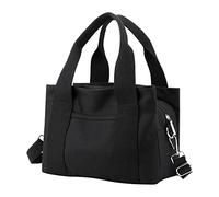 Ladies Shoulder Bag Large Capacity Canvas Bag Casual Handbag Bag Work Class Handbag Cell Phone Wallet With Chain (Black, One Size)