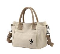 Ladies Shoulder Bag Large Capacity Canvas Bag Casual Handbag Bag Work Class Handbag Laptop Tote for Women (Beige, One Size)