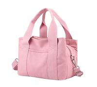 Ladies Shoulder Bag Large Capacity Canvas Bag Casual Handbag Bag Work Class Handbag Mobile Phone Wallet Stick On White (Pink, One Size)