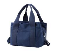 Ladies Shoulder Bag Large Capacity Canvas Bag Casual Handbag Bag Work Class Handbag Stick Wallet Phone White Leather (Blue, One Size)