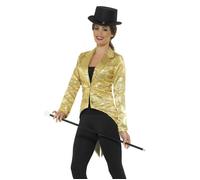 Ladies Showgirl Gold Sequin Tailcoat