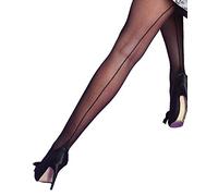 Ladies Silky Seamer Lycra Tights Black Large