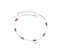 Ladies Silver Bracelets，Adjustable Spring Clasp Fashion High-End 925 Sterling Silver Simple Light Luxury Niche Design Bracelet, Energy Jewellery for Women Plated With Platinum-Red