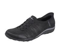 Skechers Women's Breathe-Easy Home-Body Sneaker, Black Microleather/Knit, 4 UK