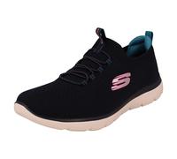 Skechers Womens Summits Top Player Sneaker, Navy Knit Teal Pink Trim, 5 UK