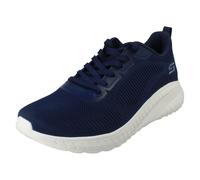 Skechers Women's BOBS Squad Chaos FACE Off Sneaker, Navy Engineered Knit, 7 UK