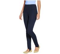 Ladies Ski Pants Womens Pull On Elasticated Stirrup Trousers Soft Stretch Slim Skinny Leg Comfy Fit Winter Bottoms Navy 8