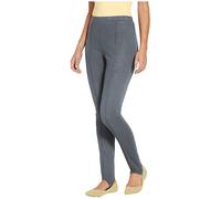 Ladies Ski Pants Womens Pull On Elasticated Stirrup Trousers Soft Stretchy Slim Skinny Leg Elastic Waist Band Comfy Fit Skinny Legging Bottoms(Grey, 20)