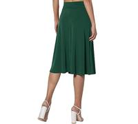 Ladies Skirts Clearance Maxi Skirts for Women UK Summer Women's Simple Comfort Basic Stretch A Line Flared Knee Length Skirt Summer Elastic Womens Pleated Trendyol Women