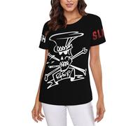 Ladies' Slashs Rock Guitar Music Band Printed Round Neck Shirt Simple Versatile Top Casual Comfort Shirt Multicolor S