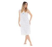 Ladies Sleeveless 100% Cotton Jersey Butterfly Print Nightdress. Pink, Aqua, Coral or Lilac. Sizes 8-10 12-14 16-18 20-22 24-26 (8-10, BLUE)