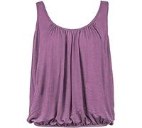 Ladies Sleeveless Bubble Hem Straps Top Women’s Scoop Neck Stretch Vest Loose Fit Elasticated Waist Summer Jersey Casual Plain Camisole VestTops Size UK Plus Size 8-26 Lilac
