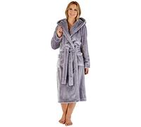 Ladies Slenderella Fleece Hooded Robe HC4341 Silver Small