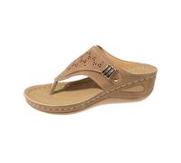 Ladies Sliders 2025 New Orthopedic Sandals for Women UK Summer Dressy Casual Walking Flip Flops Sandal Shoes Comfortable Wedge Retro Leather Roman Garden Slides Mules