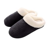 Ladies Sliders Comfortable Women's Slippers for Home Use Thickened Shoes with High Elastic Sponge Warm Indoor Footwear for Men and Women Black