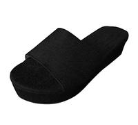 Ladies Sliders Size 7 Rose Gold Outdoor Slippers 5 Summer New Large Sole Round Toe One Line Silk Slippers For Women Casual Slippers Slipper Sliders Women 5.5 Slippers Size 10 Womens (Black, 6.5)
