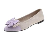 Ladies Slip-on Flat Suede Shoes Breathable Synthetic Leather Loafer with Pointed Toe,Memory oam Insole,Lightweight Doll Footwear for Commuting, ffice and City Walking Working (Pink, 6)