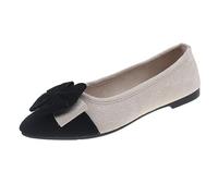 Ladies Slip-on Flat Suede Shoes Breathable Synthetic Leather Loafer with Pointed Toe,Memory oam Insole,Lightweight Doll Footwear for Commuting, ffice and City Walking Working (Black, 5.5)