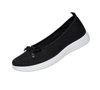 Ladies Slip On Shoes Wedge Heel Mesh Low Cut Trainers Women Summer Breathable Lightweight Casual Trainers Wide Fit Orthopedic Walking Comfortable Mother Shoes for Daily Outdoor UK Size 3.5-6.5 Black