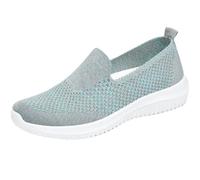 Ladies Slip On Shoes,Womens Slip Ons,Ladies Slip-On Trainer Shoe,Casual,Flexible,Hands Free,Soft Sole,Provides Grip,for Arthritis Edema Swollen Feet,Walking Green