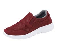 Ladies Slip On Shoes,Womens Slip Ons,Lightweight Slip-on Walking Sneakers,Flexible,Comfort,Casual,Breathable,Easy to Put On and Take Off,for Arthritis Edema Swollen Feet Red