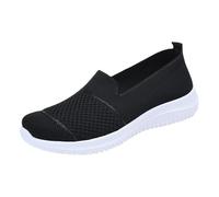 Ladies Slip On Trainers,Laceless Casual Shoes,Womens Slip On Trainer Comfortable Walking Shoe,Womens Trainers Running Walking Shoes,Breathable,Lightweight,Flexible,for Work Black