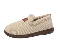 Ladies Slippers Booties Memory Foam Mens Womens Indoors Outdoor Anti-Slip Cozy Home Shoes Plush Fleece Lined Casual Autumn Winter Bathroom Slippers Beige UK Size 3.5