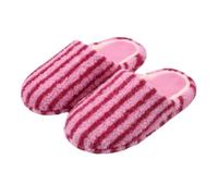 Ladies Slippers Closed Toe Striped Memory Foam Fluffy Cotton Slippers Women | Plush Fleece Upper Thick Fluffy Lining Warm Indoor House Slipper Lightweight Comfort Non-Slip Flat Home Women Shoes