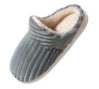 Ladies Slippers,Halloween Christmas Holiday Slippers for Women and Men Warm Cozy Plush Fuzzy Cushion Slip-on House Slipper for Indoor and Outdoor,Grey #1,4