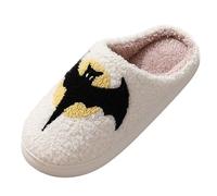 Ladies Slippers Halloween Novelty Fluffy Memory Foam Slippers Cute Preppy Casual Shoes Soft Comfy Slip on Bathroom Shoes for Indoor and Outdoor