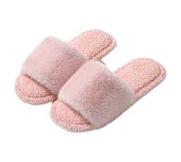 Ladies Slippers Open Toe Bottom Ladies Sliders Long Velvet Fashion Ladies Slippers Warm Sliders Size 7 Womens Slipper Pink